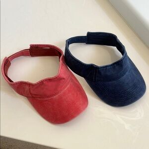 Cotton Visors Women - red and blue
